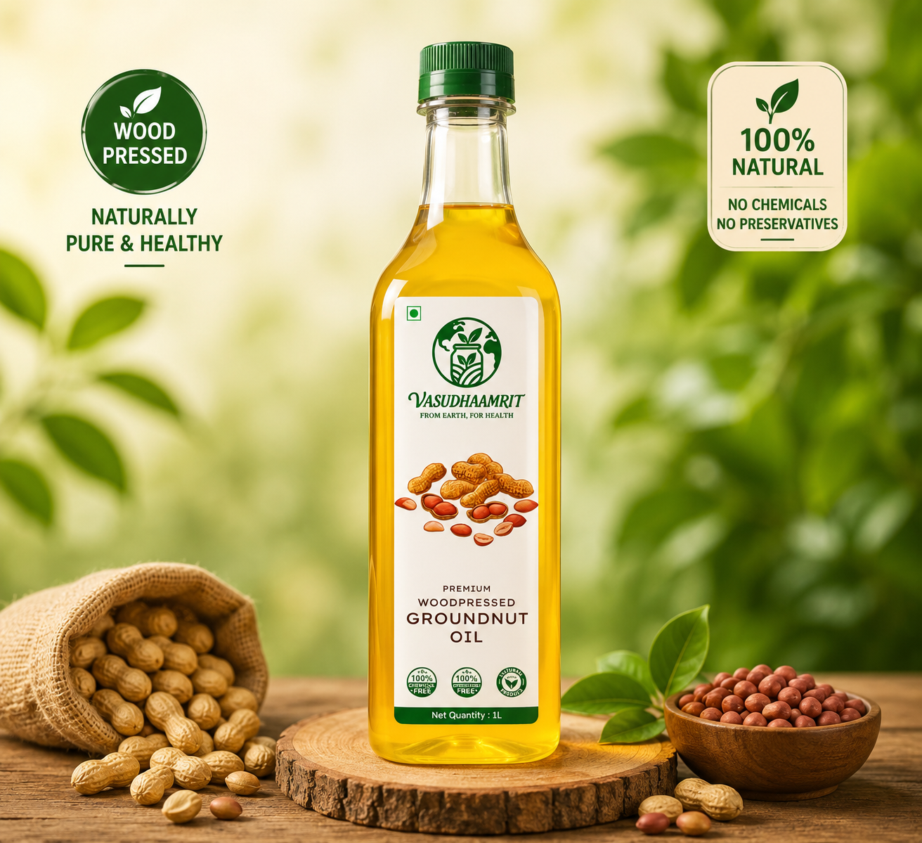 Wood Pressed Groundnut Oil